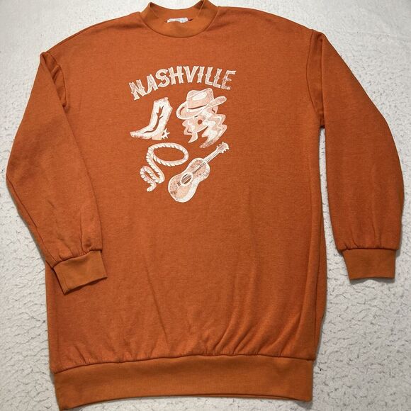 Saturday/Sunday Anthropologie Women Medium Oversized Fleece Nashville Sweatshirt - Picture 2 of 12